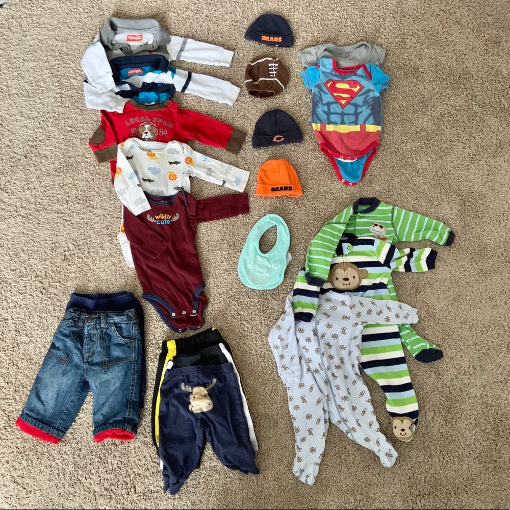 Huge 3-6M Baby Boy Lot Carter’s Wrangler Old Navy